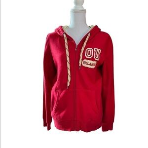 E5 CLASSICS WOMENS OU ZIPPERED HOODIE WITH BLING SIZE MEDIUM